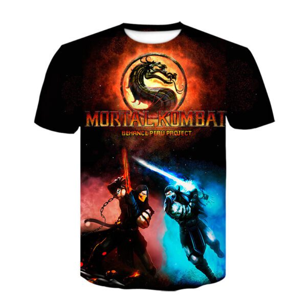 Men's Printed Mortal Kombat Gaming Casual Short Sleeve T-shirt