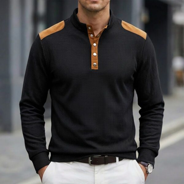 Men's Trendy Solid-Color Breathable Casual Sweater With Buttons