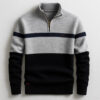 Men's Business Casual Knitwear Half-Zip Long-Sleeve Pullover Sweater