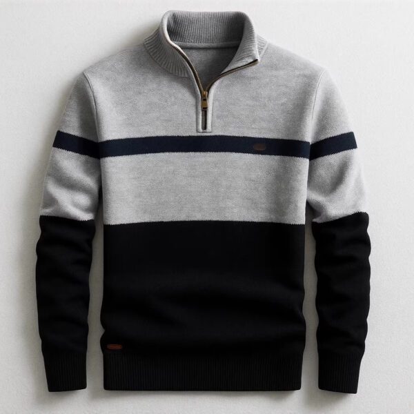 Men's Business Casual Knitwear Half-Zip Long-Sleeve Pullover Sweater