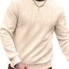 Men's Casual Jacquard Weave Sweater With A Crew Neck