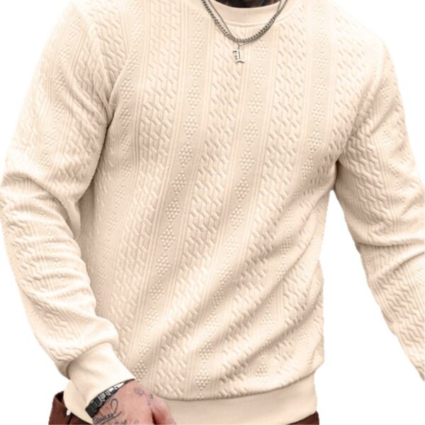Men's Casual Jacquard Weave Sweater With A Crew Neck