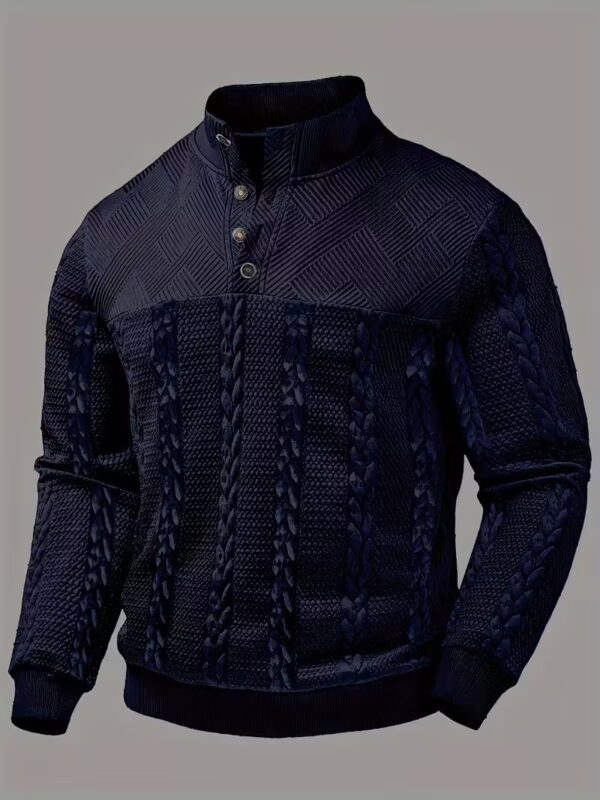 06b0cdf7-cdf8-4d82-bdf4-ed7a7ef3806a.jpg Men's Retro Casual Stand-Up Collar Four-Button Pullover Sweater