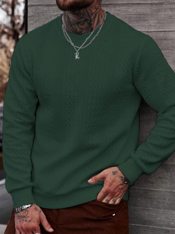 Men's Casual Jacquard Weave Sweater With A Crew Neck