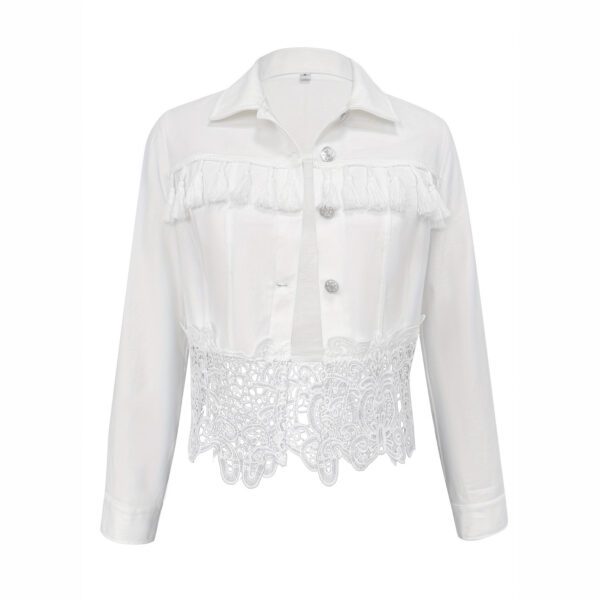 0745c50b-27fb-4a3a-849d-271e3da43f7e.jpg Women's Lapel Lace Hollow-Out Patchwork Tassel Jacket