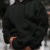 Men's Fashionable Solid-Color Drop-Shoulder Long-Sleeve Hoodie