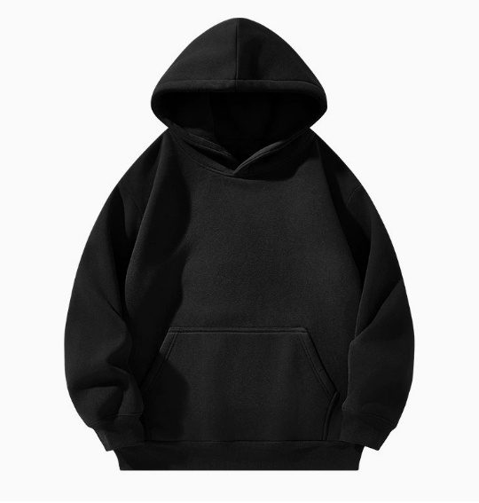 Men's Casual Solid-Color Hooded Fleece-lined Thickened Hoodie