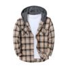 Men's Trendy Buttoned Checkered Trucker Hooded Jacket