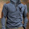 Men's Casual Stand-Up Collar Half Zip Pullover Sweater