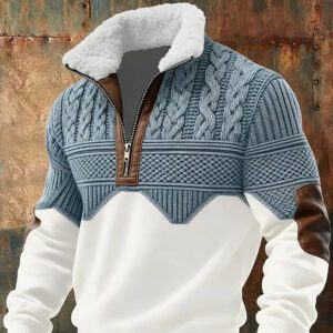 0aa41e15-5c67-491f-a830-d055ff378dae.jpeg Men's Trendy Casual Slim-fit Comfortable Sweater With Fleece Collar