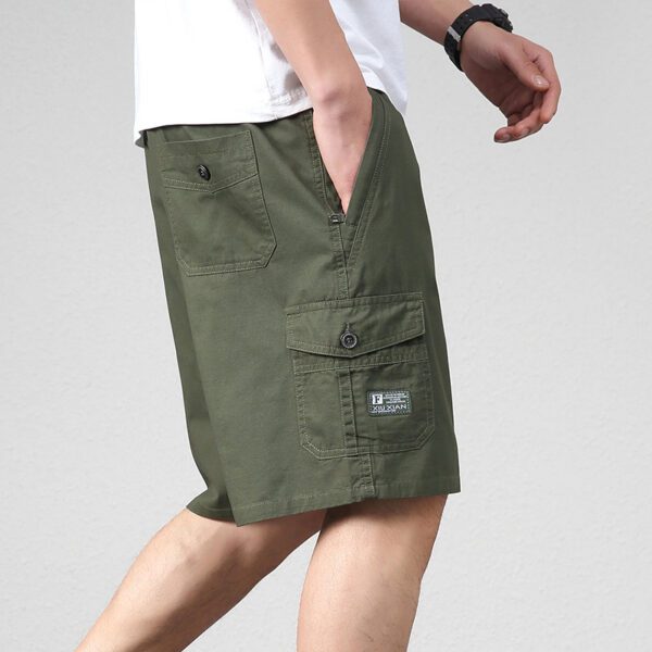 Men's Casual Style Relaxed Loose-fit Mid-Length Cargo Short Pants