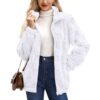 Women's Zipped Stand Collar Loose Jacquard Plaid Plush Jacket