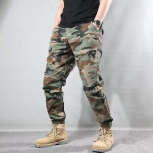 Men's Long Casual Retro Camo Tapered Ankle-Fit Pants