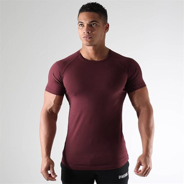 Men's Sports Fitness Short Sleeve Elastic Training T-shirt