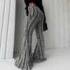 108b19ea-ad7e-42fb-be83-838c19620c13.jpg Women's Striped Slim-Fit Mid-Rise Stretch Bell Bottom Flare Pants