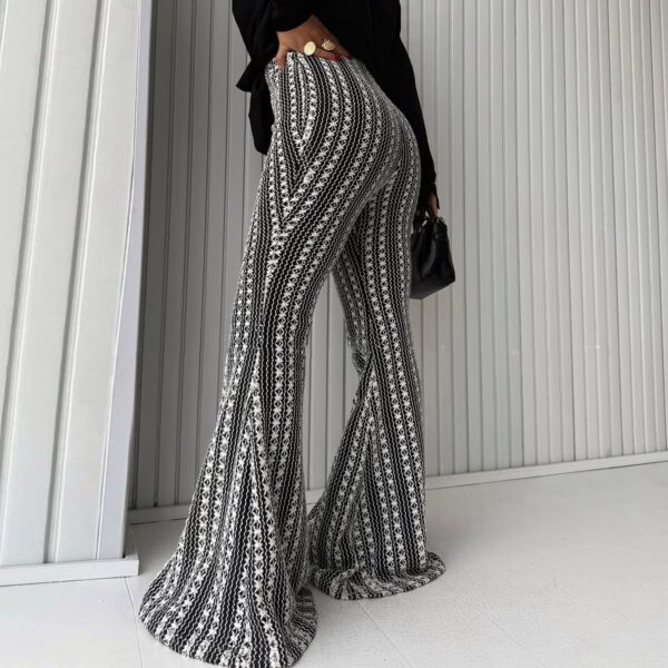108b19ea-ad7e-42fb-be83-838c19620c13.jpg Women's Striped Slim-Fit Mid-Rise Stretch Bell Bottom Flare Pants