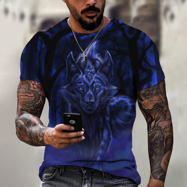 Men's Casual 3D Printed Wild Animal Summer T-shirt