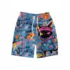 Men's Fashionable 3D Printed Design Graffiti Swim Shorts