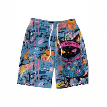 Men's Fashionable 3D Printed Design Graffiti Swim Shorts