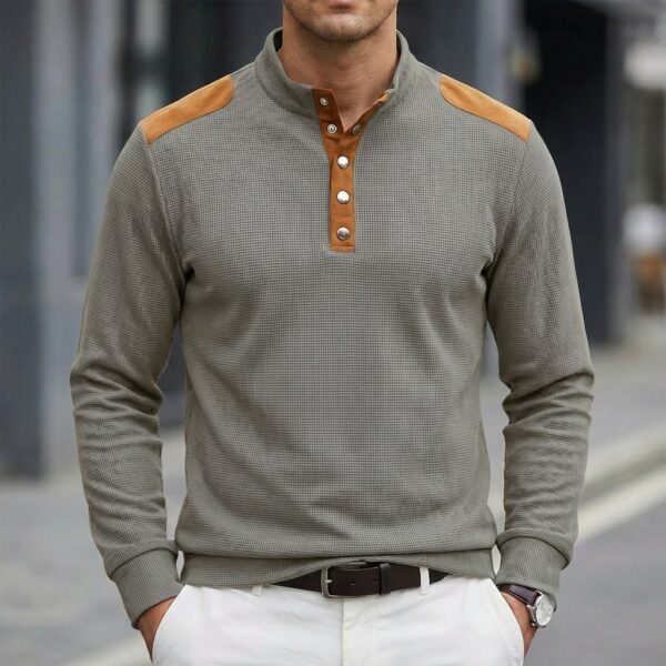 Men's Trendy Solid-Color Breathable Casual Sweater With Buttons