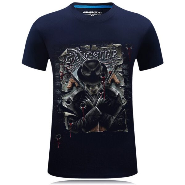 Men's Casual Trendy 3D Printed Dystopian Gunslinger Short Sleeve T-shirt