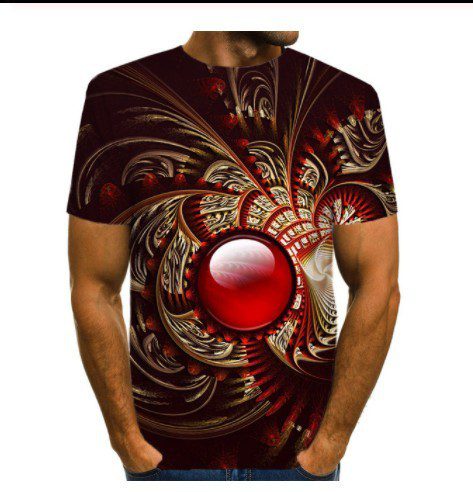 146bc531-9481-4b58-aadf-97fcf2ad9327.jpg Men's Summer Short Sleeve Casual T-shirt with Eye-Catching 3D Printed Abstract Design