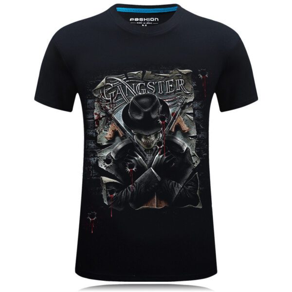 Men's Casual Trendy 3D Printed Dystopian Gunslinger Short Sleeve T-shirt