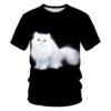 Men's Casual T-shirt with Eye-Catching 3D Printed Cat Pattern – Short Sleeve Comfort!