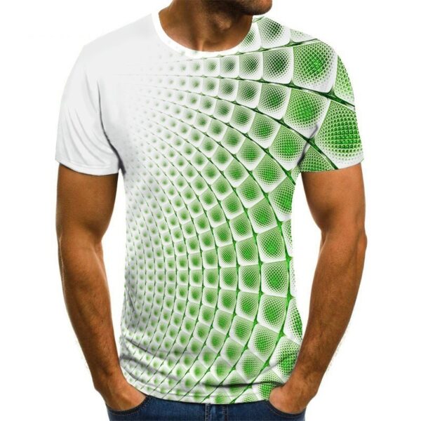 Men's Trendy Fashion Multicolor 3D Graphic Printed Casual Short Sleeve T-shirt