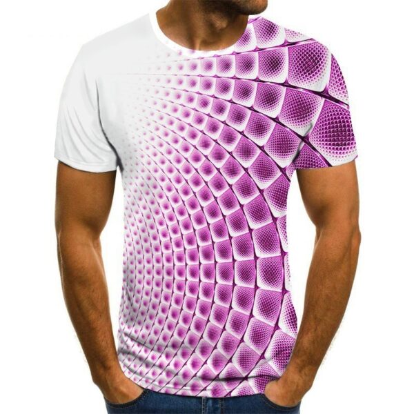 Men's Trendy Fashion Multicolor 3D Graphic Printed Casual Short Sleeve T-shirt