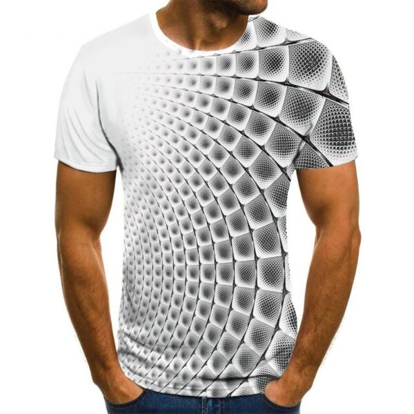 Men's Trendy Fashion Multicolor 3D Graphic Printed Casual Short Sleeve T-shirt