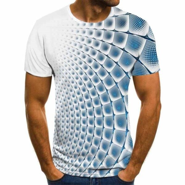 Men's Trendy Fashion Multicolor 3D Graphic Printed Casual Short Sleeve T-shirt