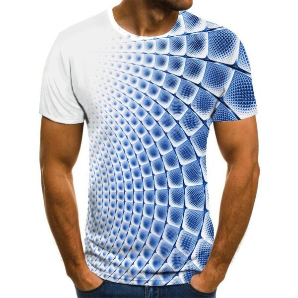 Men's Trendy Fashion Multicolor 3D Graphic Printed Casual Short Sleeve T-shirt