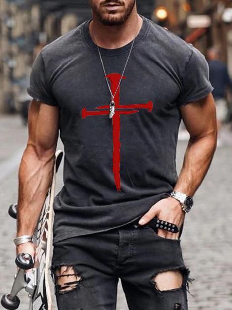 1621315031222.jpg Men's Christian Casual Graphic Printed Short Sleeve T-shirt With A Cross