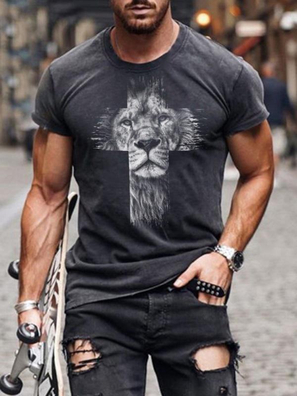 1621845918907.jpg Men's Christian Casual Graphic Printed Short Sleeve T-shirt With A Cross