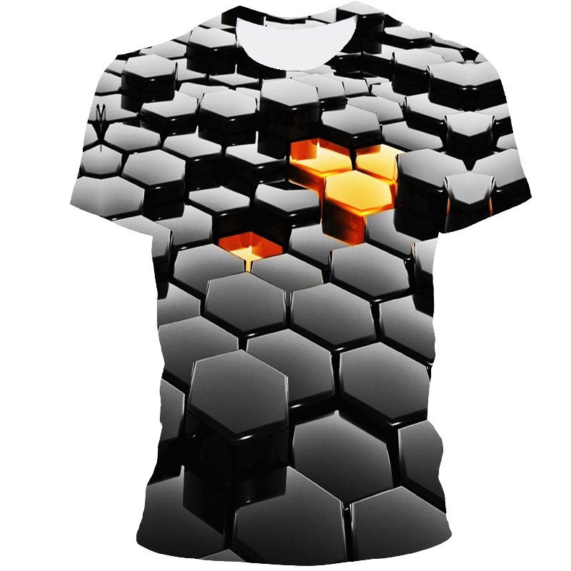 Men's Casual Geometric Three-Dimensional Short Sleeve T-shirt – Elevate your style
