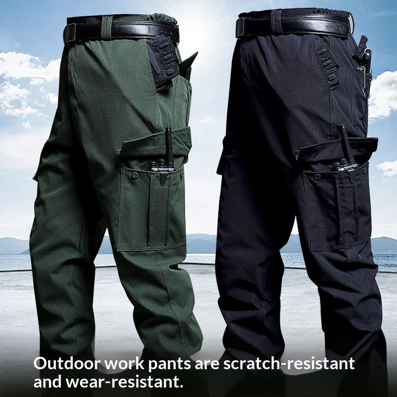 Men's Long Casual Outdoor Multi-Pocket Loose-Fit Durable Tactical Cargo Pants