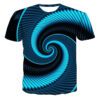 Men's Casual Short Sleeve T-shirt with Striking 3D Printed Abstract Design