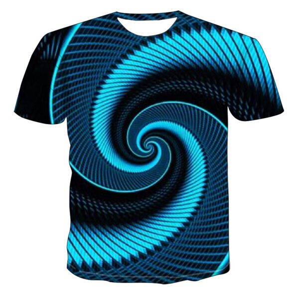 Men's Casual Short Sleeve T-shirt with Striking 3D Printed Abstract Design