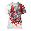 Men's Casual 3D Printed Samurai Loose Round Neck T-shirt