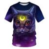 Men's Casual T-shirt with Eye-Catching 3D Printed Cat Pattern – Short Sleeve Comfort!