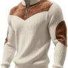 Men's Trendy Casual Corduroy High-Neck Zip-Up Sweater