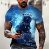 Men's Casual 3D Printed Wild Animal Summer T-shirt