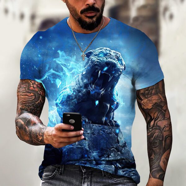 Men's Casual 3D Printed Wild Animal Summer T-shirt