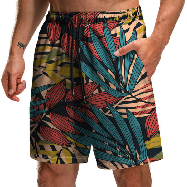 Men's Summer Fashion 3D Printed Leaf Series 3D Printed Casual Beach Shorts