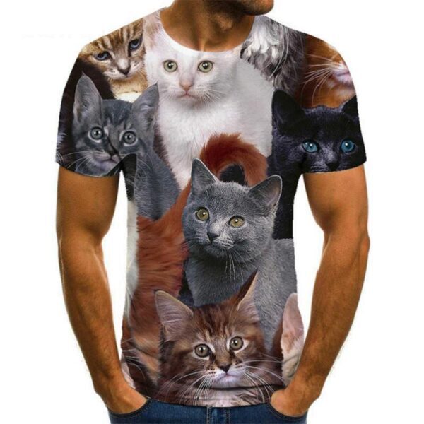 Men’s 3D Animal Printed Casual Short Sleeve T-shirt