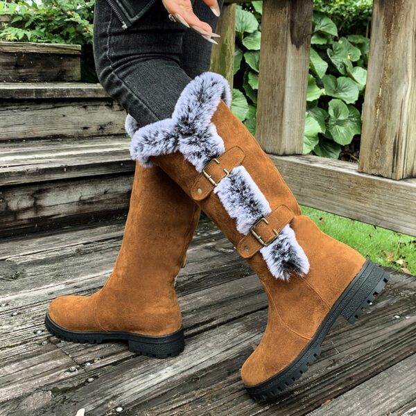 Women's Rabbit Fur Thick Velvet Casual Snow Boots