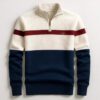 Men's Business Casual Knitwear Half-Zip Long-Sleeve Pullover Sweater