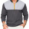 Men's Casual Sporty Color-Block Cardigan Half-Zip Sweater