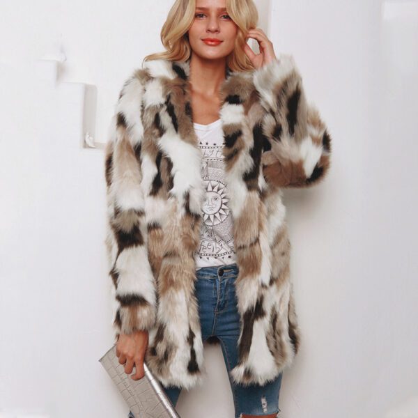 217bae30-3f07-4b24-9467-46ada52d0581.jpg Women's Fashion Tailored Mixed Color Faux Fur Coat